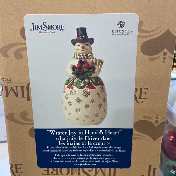 Snowman Holding Cardinal - Winter Joy in Hand and Heart - Picture 2 of 3